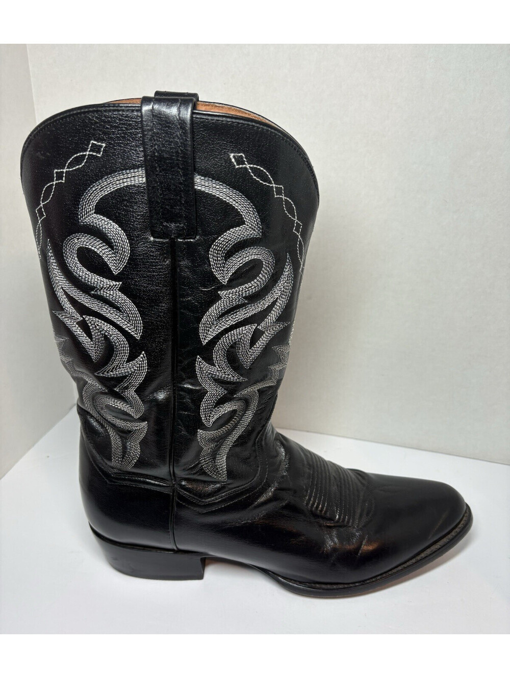 Men's 14 D Dan Post DP 2110 Milwaukee Cowboy Western Boots Black Leather Work